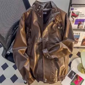 광택 라이더 아우터 루즈핏 남성 레더 자켓