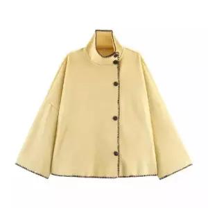 여친 모직 겨울 트렌디 아이템 코트 스트리트 케이프 장식 HT4