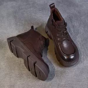 알마센 여사친 가을 빈티지 워커 진피영 워커힐 단화 슈즈 통굽 수제 두층소가죽 ADOR3
