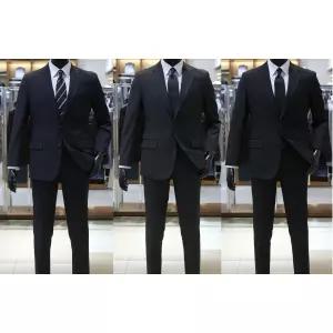 바쏘 NEW 신사 베이직 플래티넘 남성정장세트 일반핏 3종 [ 블랙,차콜그레이,다크네이비 ]