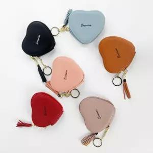 테슬장식 원형고리 예쁜 하트 동전지갑 그립감 인기 예쁜지갑 코인지갑 동전보관 부자되는 추천 가성비