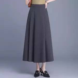 미에스틸로 스커트 가을 캐주얼 여성 A라인 쉬폰 시폰 플리츠 하이웨스트 ADOR3