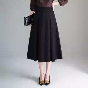 미에스틸로 치마 여성용 미디 가을 오피스룩 플리츠 하이웨스트 시폰 슬림 쉬폰 ADOR3