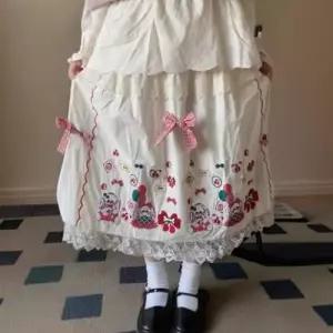 미에스틸로 치마 여성용 밴딩 레이스 시폰 자수 쉬폰 캐릭터 슬림 ADOR1