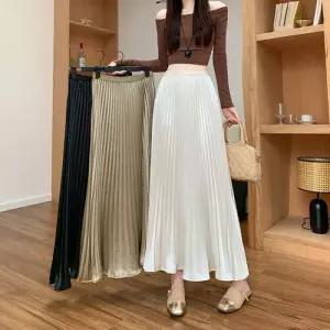 미에스틸로 여자 치마 가을 슬림핏 하이웨스트 플리츠 시폰 새틴 쉬폰 프렌치 ADOR3