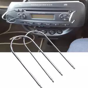 호환  2X 자동차 스테레오 라디오 제거 키 CD 체인저 분해 도구 닛산 자동차 분해 도구 용 푸조 르노 용 포