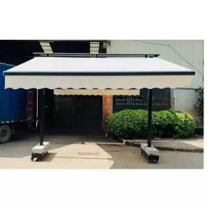 업소용캐노피 이중 차양 썬룸 개방형 흰색 야외