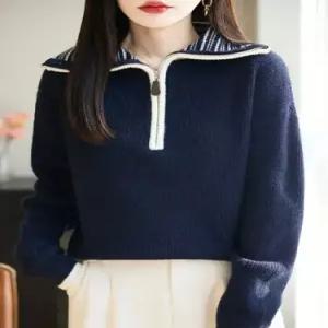 남친 니트 겨울 풀오버 라쿤 도톰 데일리 반집업 탑 칼라넥 터틀넥에 다올4