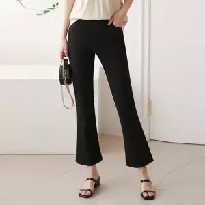 여성 국산 아이스 쿨 벤츄리 스판 밑단 트임 부츠컷 밴딩 팬츠 슬랙스 바지 냉장고바지 -WPN0408- 여름