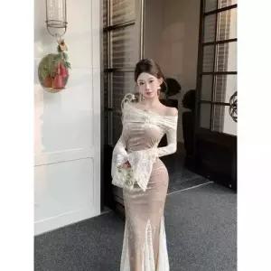 스커트 원피스 봄 여친 레이스 프렌치 레이어드 럭셔리 이브닝 머메이드 SPO마켓1