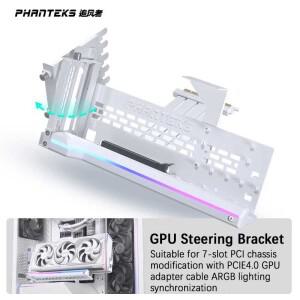 PHANTEKS GPUKT 4.0 ARGB 회전식 비디오 카드 브래킷 키트, PCIe 그래픽 어댑터 케이블 220mm 지원 시리즈