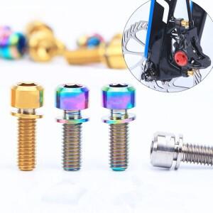 자전거 디스크 브레이크 켈리퍼 볼트 티타늄 나사, 와셔 가스켓 포함, 액세서리, M6x20mm