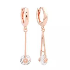 [미니아트]별그네 14K 금침 로즈골드 큐빅 포인트 별 스틱 드롭 원터치 링 귀...