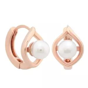 [미니아트]오펄 14K 금침 로즈골드 진주 포인트 원터치 링 귀걸이