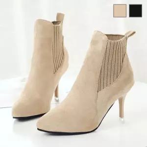 신발 스웨이드 따뜻한 여성 겨울 앵클부츠 8cm구두