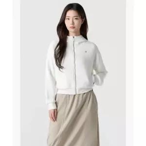 르꼬끄 LECOQ 여성 더블텐션2.0 루즈핏 세미크롭 후드 집업 - 크림 QR122OFT11 QR122OFT11_CRM0 463434