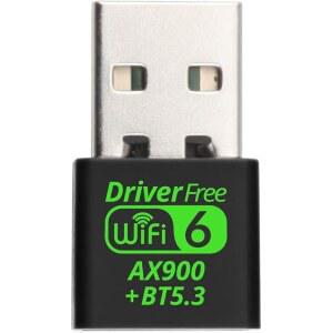 [미국배송] AX900 USB WIFI 6 BLUETOOTH 5.3 어댑터 2 IN 1 동글 듀얼 밴드 2.4G & 5GHZ 네트워크 무선 LAN 수신기