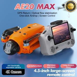 새로운 AE20 MAX GPS 드론 전문가용 4K 카메라 5G FPV 브러시리스 에어드롭 장애물 회피 스크린 제어 접이