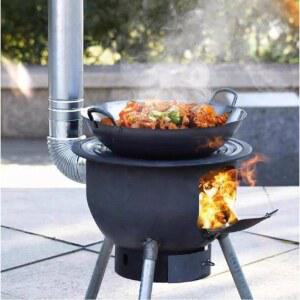 장작 난로 가마솥 40CM 2M파이프 난방 드럼통화로 아궁이 다용도 불멍 이동형 농촌