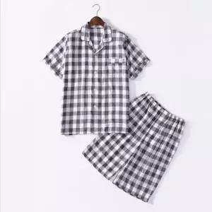 끈나시 키밍 체크 잠옷 커플 실내복 반팔 여름 파자마 세트