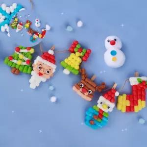 가랜드만들기 겨울친구들 미니플레이콘 눈사람 트리