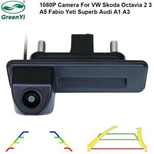 폭스바겐 스코다 옥타비아 2 3 A5 파비오 예티 슈퍼브 아우디 A1 A3용 AHD 1080P 궤적 차량 트렁크 핸들 후