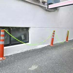 금지 2미터 형광색 플라스틱 안전체인 접근금지 롤체인 8mm