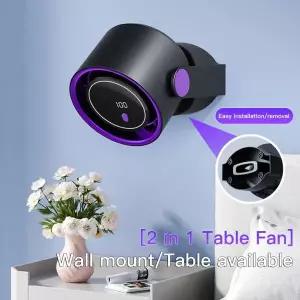 100 레벨 Bladeless 팬 휴대용 소형 USB 충전 자동 데스크탑 디지털 디스플레이 고속 순환 냉각