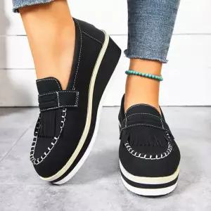 셉띠엠브레 가을 라운드 컴포트 웨지 통굽 여자플랫슈즈 단화 UNO3