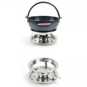 이자카야 한정식 찌개 철판 요리 고체연료 고체알콜 다이 스탠드 온도유지 스텐 워머기 지름 16cm 23cm