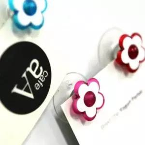 [문구/오피스] 꽃모양 흡착판 자석 메모홀더 6P메모홀더 메모대 메모붙이기 포스트 메모꽂이