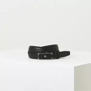 헤지스 ACC 인기신상HJBE6E253BK 블랙 가죽 퀼팅 퍼피로고 버클 남성 자동벨트 HJBE6E253BKJN