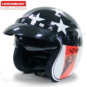 빈티지 여름 바이크 오토바이 헬멧 3/4 오픈 페이스  디자인 클래식 매니아를위한 세련된 안전 승마 장비