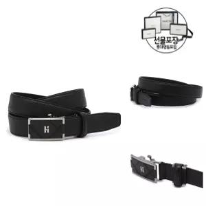 헤지스 ACC 선물포장블랙 퀼팅 소가죽 자동벨트HJBE4F253BK HJBE4F253BKY