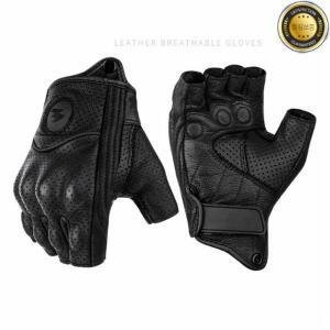 여름 오토바이 핑거리스 장갑 액세서리 염소 가죽 반 손가락 Motocross Gant Moto Verano