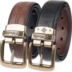 컬럼비아 남성용 2-in-1 리버서블 캐주얼 가죽 벨트 - 다용도 일상 스타일 양면 스트랩