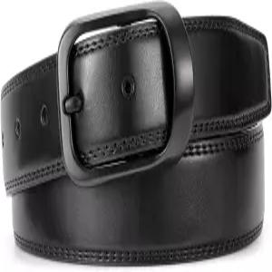 JASGOOD 남성 가죽 드레스 벨트 청바지 바지 작업복 및 단일 가지 버클이 있는 유니폼용 캐주얼