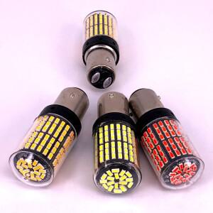 자동차 방향 지시등 브레이크 램프, CanBus S25 1156 BA15S P21w T20 7440 W21W LED 전구 3014, 144smd 오