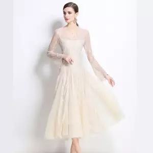 마킷4 여사친 원피스 스커트 봄 레이스 레이스원피스 고급스럽고 살구색 절미 공주 천금감 세련된 JEN1