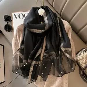 펄 쉬폰 롱스카프 여성 사계절 넥스카프 포인트 머플러 숄 롱 스카프