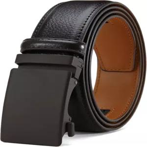 두파이 남성용 조절 가능한 래칫 벨트 - 흰색 가죽 드레스 맞춤형 핏 사용하기 쉽고 최대 내구성