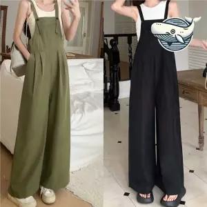 와이드팬츠 여름 편한 멜빵 조절가능 오버롤 점프수트 바지