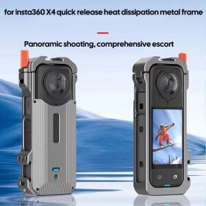금속 토끼 케이지 프레임, 플라스틱 테두리가 있는 보호 확장 케이스, Insta360 X4 카메라용으로 설계됨