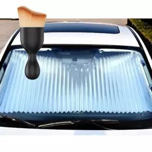 차량용 썬블라인드 햇빛가리개 자동차 앞유리 커튼 다용도 먼지 브러쉬 세트