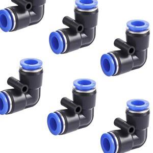 10/50Pcs PV 퀵 커넥터 공압 플러그 90도 팔꿈치 플라스틱 피팅 4mm/6mm/8mm/10mm 공기 부품 파이프 푸시
