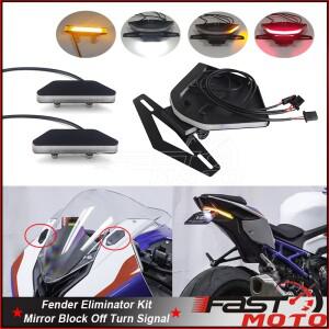 바이크 오토바이 LED 테일 깔끔한 리어 펜더 제거기 번호판 거치대, BMW 호환 S1000RR S 2020-2023 용 방향