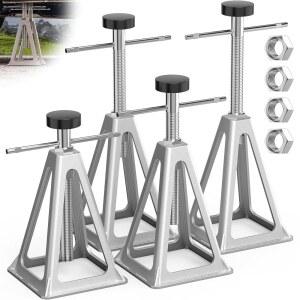 웰럭 RV 스태빌라이저 잭 4팩, 나사 잭은 캠핑카 여행 트레일러 레벨링, 알루미늄, 단일 지지대 최대 6000파운드, 11인치에서 17인치까지 조절 가능