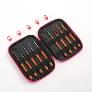 나무손잡이 손뜨개 코바늘 파우치 세트 9종 뜨게질실