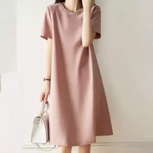 라운드 드레스허그 핑크앤블랙 SU23 원피스 220608