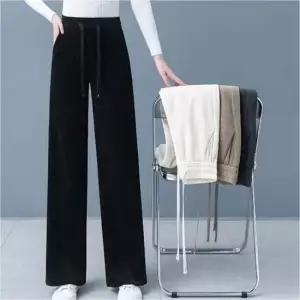 여성 겨울바지 허리밴딩 기모안감 골덴팬츠 일자 슬랙스